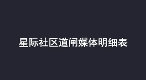 星际社区道闸媒体明细表