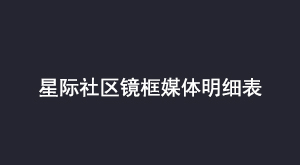 星际社区镜框媒体明细表